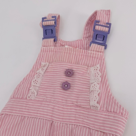 Vintage 90s Pink Stripe Sears Overalls size 18-24 months - Picture 1 of 5